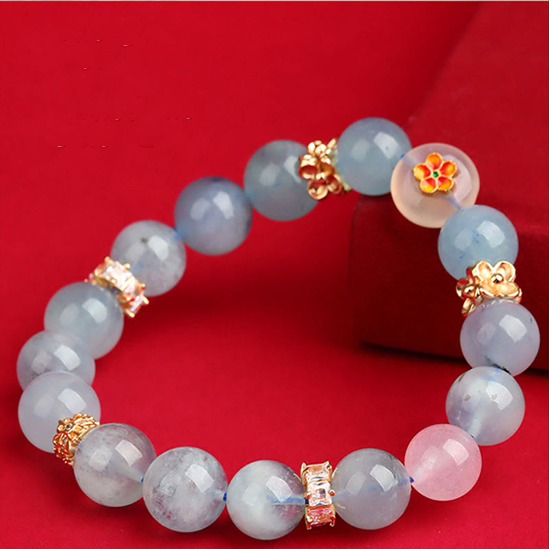 Buddha Stones Pięć Elementów Różnorodny Agat Kryształ Zielony Fantom Rutilated Kwarc Zielony Agat Winogronowy Malachit Bransoletka Szczęścia - image 14