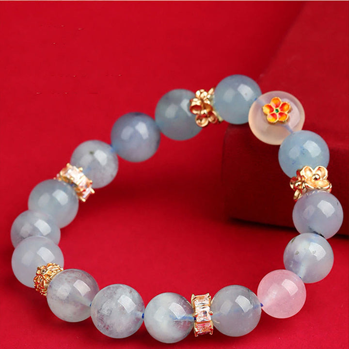 Buddha Stones Pięć Elementów Różnorodny Agat Kryształ Zielony Fantom Rutilated Kwarc Zielony Agat Winogronowy Malachit Bransoletka Szczęścia - image 14