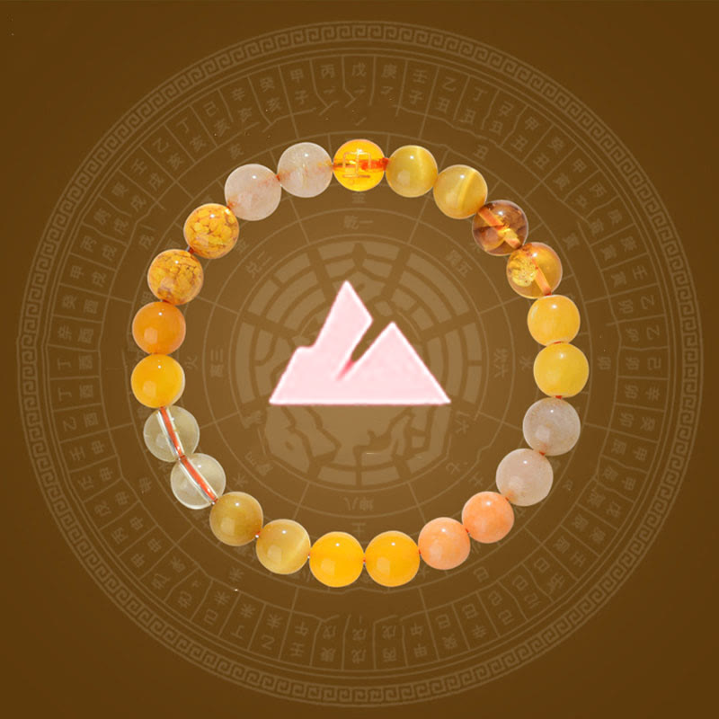 Buddha Stones Pięć Elementów Różnorodny Kryształ Agatu Kwarc Rutilowany Tygrysie Oko Żółty Agat Cytryn Bransoletka Szczęścia - image 1