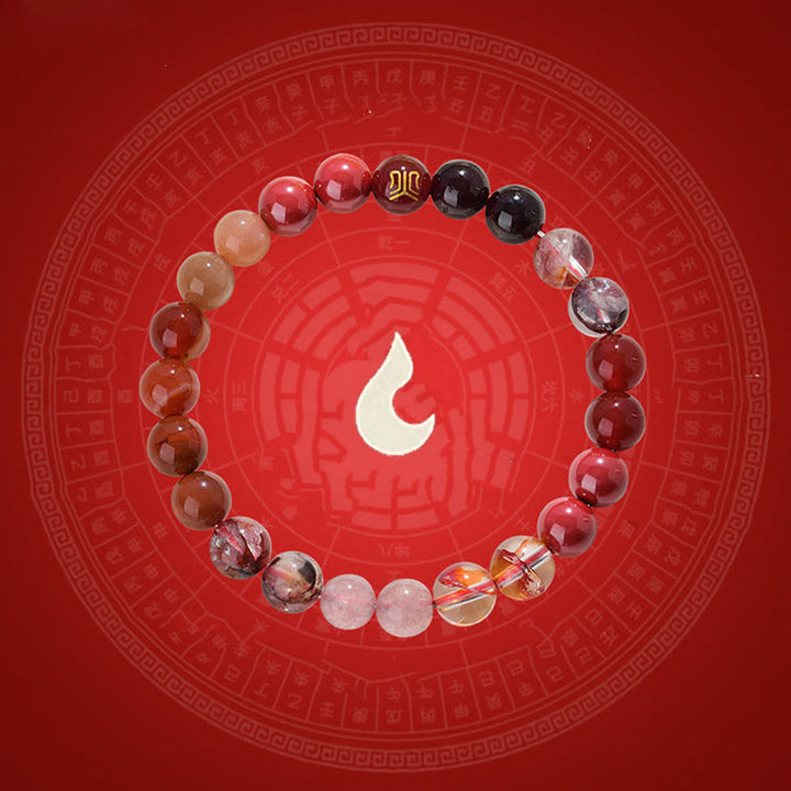 Buddha Stones Pięć Elementów Różnorodny Kryształ Agatu Kwarc Rutilowany Tygrysie Oko Żółty Agat Cytryn Bransoletka Szczęścia