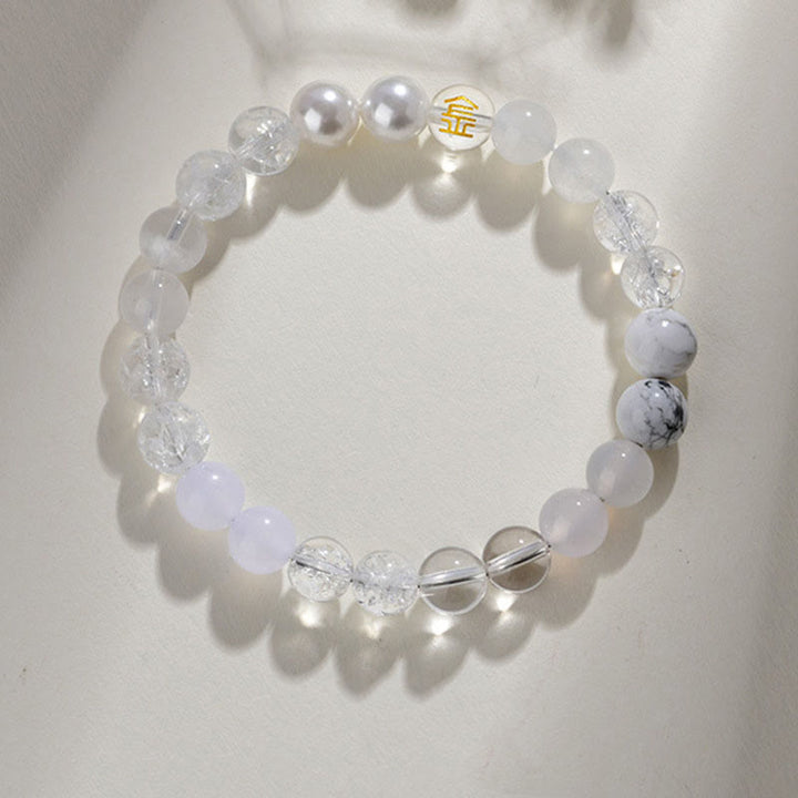 Buddha Stones Pięć Elementów Różnorodny Kryształ Agatu Kwarc Rutilowany Tygrysie Oko Żółty Agat Cytryn Bransoletka Szczęścia - Złoty (obwód nadgarstka: 14-16 cm) - 8 mm - image 13