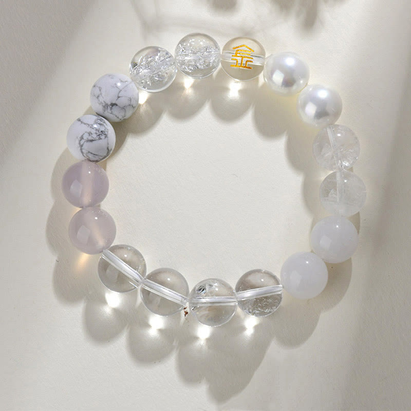 Buddha Stones Pięć Elementów Różnorodny Kryształ Agatu Kwarc Rutilowany Tygrysie Oko Żółty Agat Cytryn Bransoletka Szczęścia - Złoty (obwód nadgarstka: 14-16 cm) - 12 mm - image 14