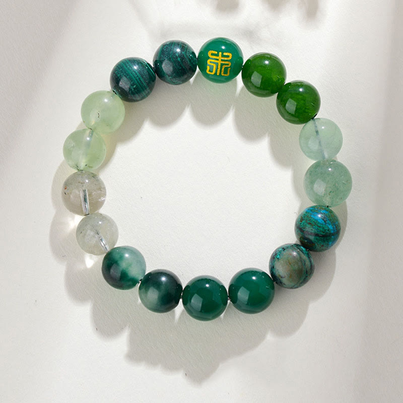 Buddha Stones Pięć Elementów Różnorodny Kryształ Agatu Kwarc Rutilowany Tygrysie Oko Żółty Agat Cytryn Bransoletka Szczęścia - Drewno (obwód nadgarstka: 14-16 cm) - 12 mm - image 19