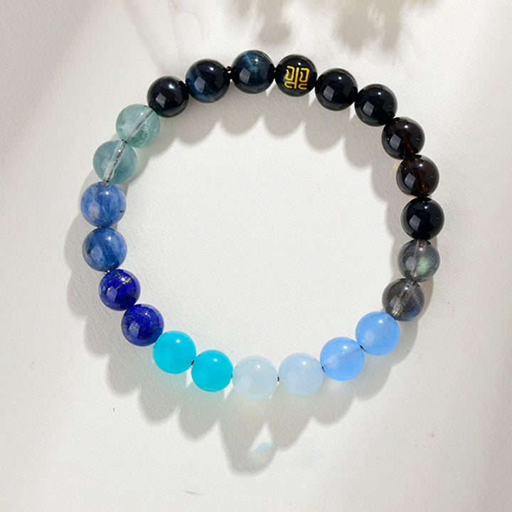 Buddha Stones Pięć Elementów Różnorodny Kryształ Agatu Kwarc Rutilowany Tygrysie Oko Żółty Agat Cytryn Bransoletka Szczęścia - Woda (obwód nadgarstka: 14-16 cm) - 8 mm - image 23