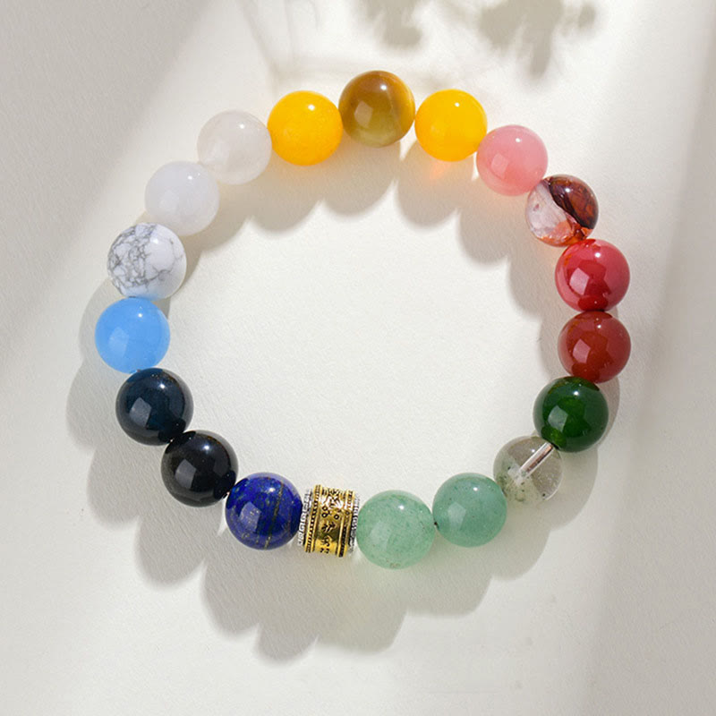 Buddha Stones Pięć Elementów Różnorodny Kryształ Agatu Kwarc Rutilowany Tygrysie Oko Żółty Agat Cytryn Bransoletka Szczęścia