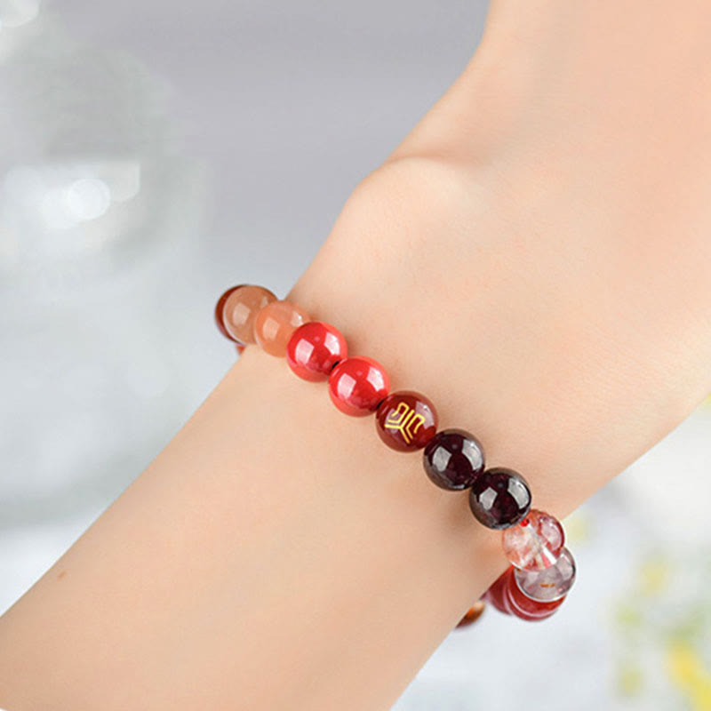 Buddha Stones Pięć Elementów Różnorodny Kryształ Agatu Kwarc Rutilowany Tygrysie Oko Żółty Agat Cytryn Bransoletka Szczęścia - image 30