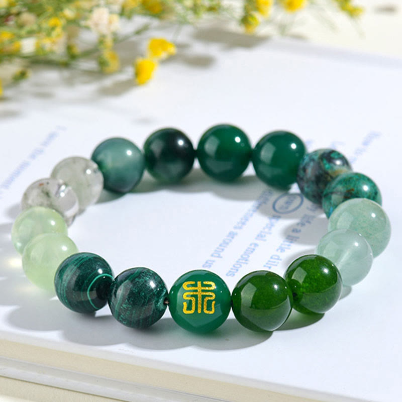 Buddha Stones Pięć Elementów Różnorodny Kryształ Agatu Kwarc Rutilowany Tygrysie Oko Żółty Agat Cytryn Bransoletka Szczęścia