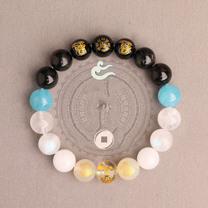 Buddha Stones Pięć Elementów Różnorodny Agat Kryształ Południowy Czerwony Agat Truskawka Kwarc Kamień Słoneczny Cytryn Bransoletka Szczęścia - image 38