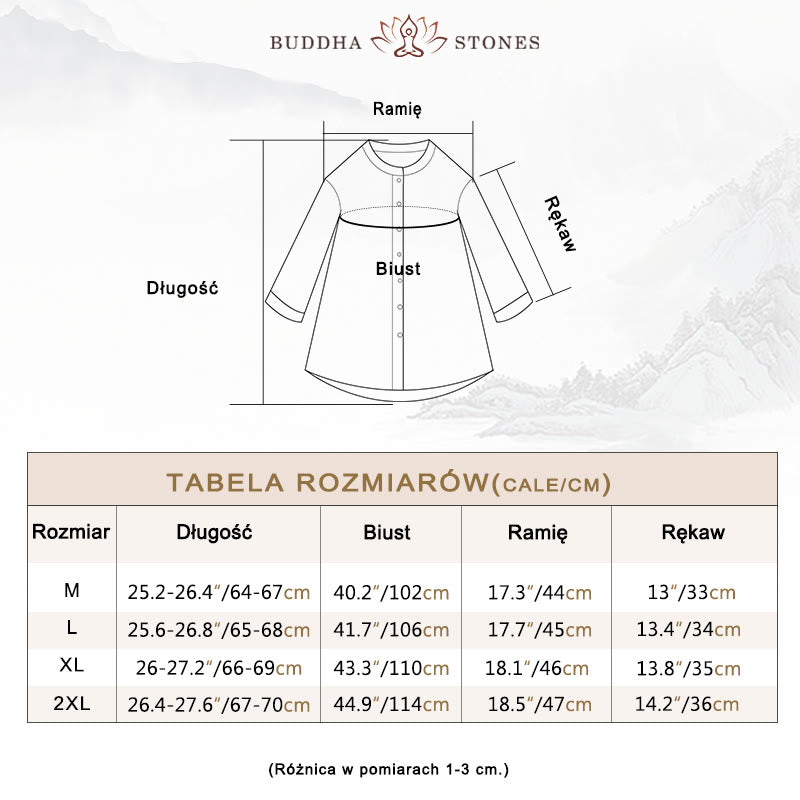 Koszula z Buddha Stones w jednolitym kolorze z rękawami trzy czwarte „Buddha Stones” - image 5