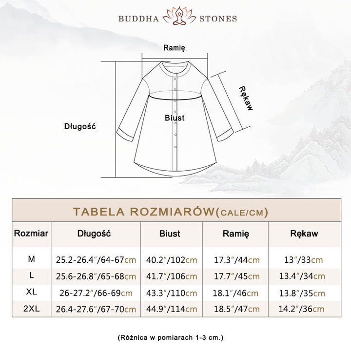 Koszula z Buddha Stones w jednolitym kolorze z rękawami trzy czwarte „Buddha Stones” - image 5