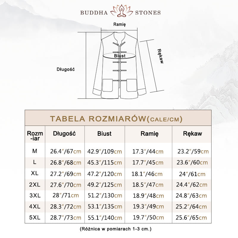 Buddha Stones Jednolity Kolor Żaba-guzik Bawełna Męska Kurtka Koszula Odzież - image 5