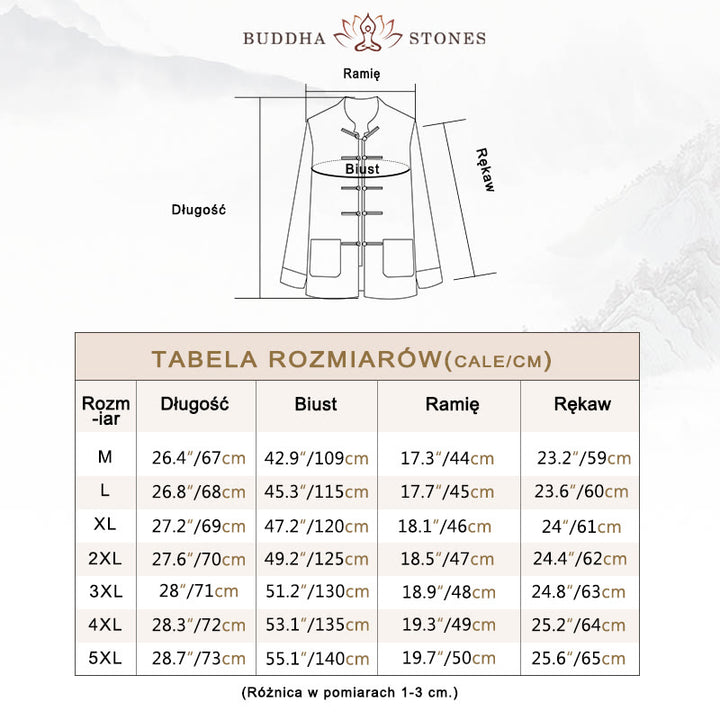 Buddha Stones Jednolity Kolor Żaba-guzik Bawełna Męska Kurtka Koszula Odzież - image 5