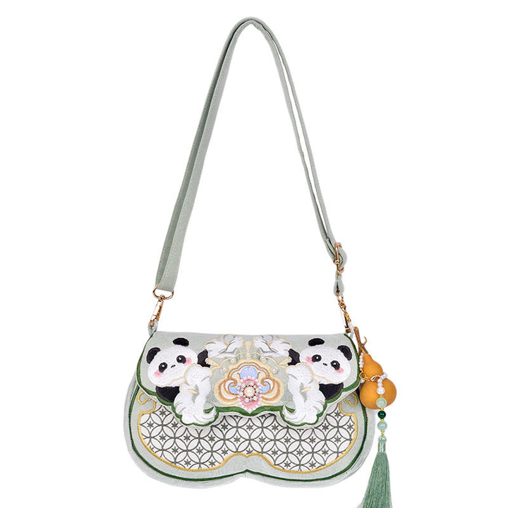 Buddha Stones Panda Kwiaty Gourd Wisiorek Torba Na Ramię Torba Crossbody