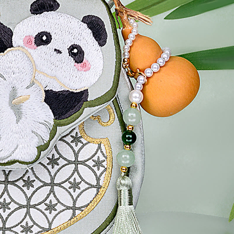 Buddha Stones Panda Kwiaty Gourd Wisiorek Torba Na Ramię Torba Crossbody