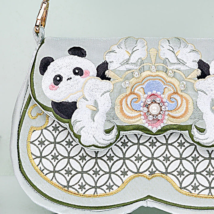 Buddha Stones Panda Kwiaty Gourd Wisiorek Torba Na Ramię Torba Crossbody