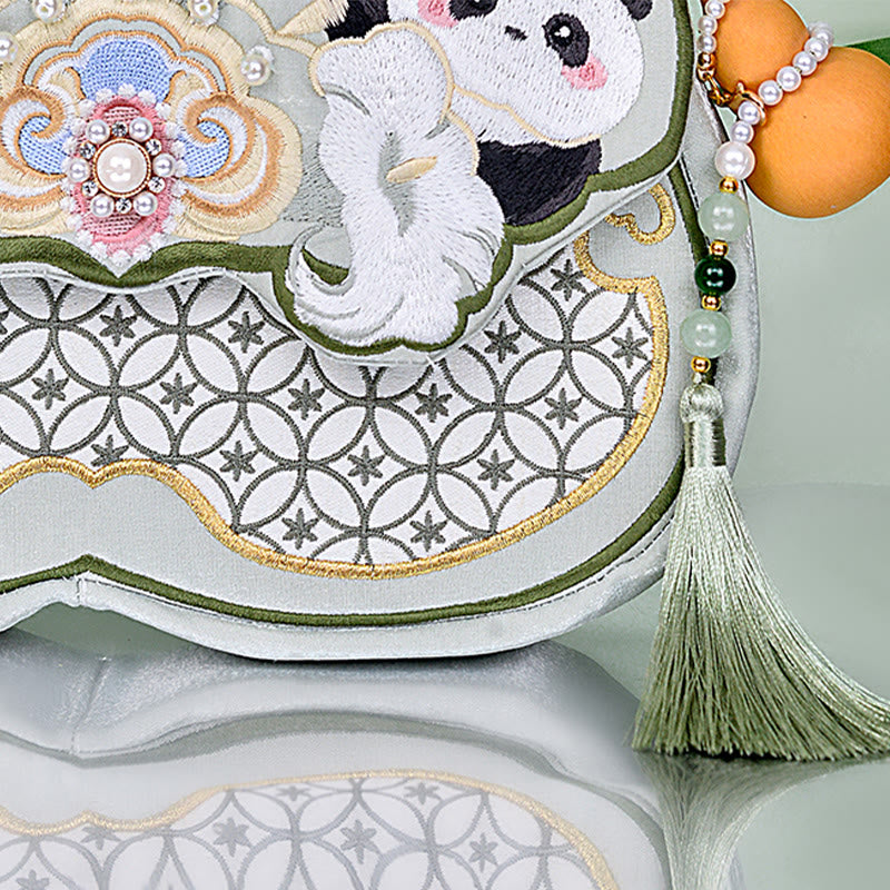 Buddha Stones Panda Kwiaty Gourd Wisiorek Torba Na Ramię Torba Crossbody