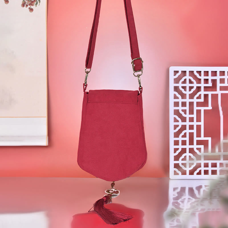 Buddha Stones Sroka Liczi Haftowana Torba Na Ramię Torba Crossbody