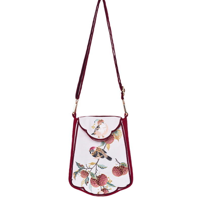 Buddha Stones Sroka Liczi Haftowana Torba Na Ramię Torba Crossbody