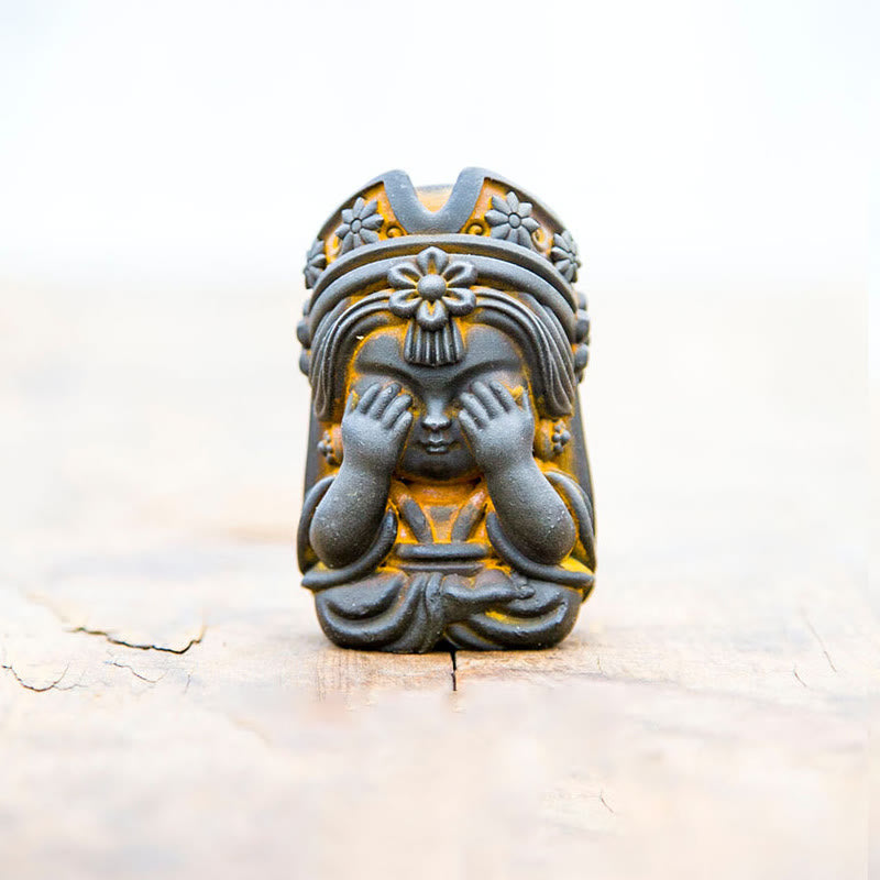 Buddha Stones Ręcznie Zakiram Żelazo Proszek Rdza Odlew Żywicy Statua Zen Dekoracja Domu