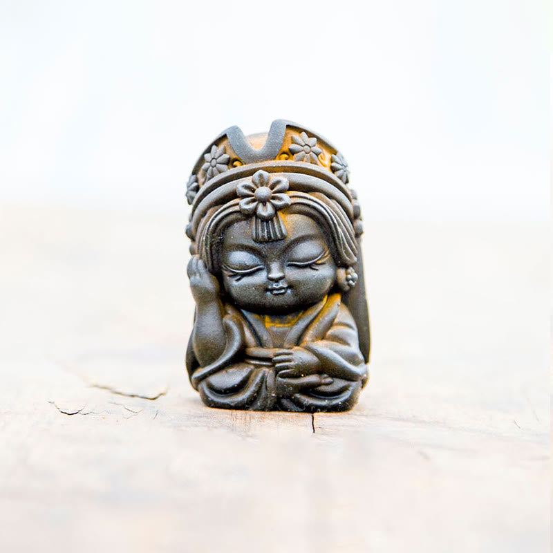 Buddha Stones Ręcznie Zakiram Żelazo Proszek Rdza Odlew Żywicy Statua Zen Dekoracja Domu