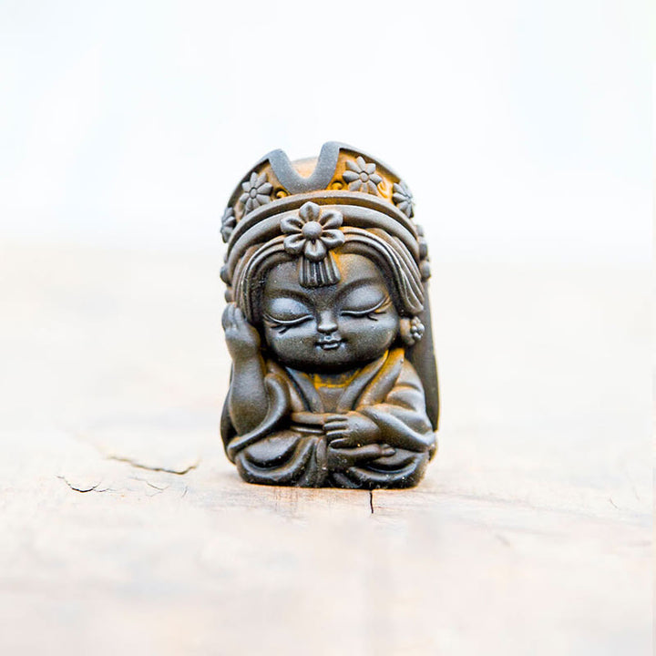 Buddha Stones Ręcznie Zakiram Żelazo Proszek Rdza Odlew Żywicy Statua Zen Dekoracja Domu
