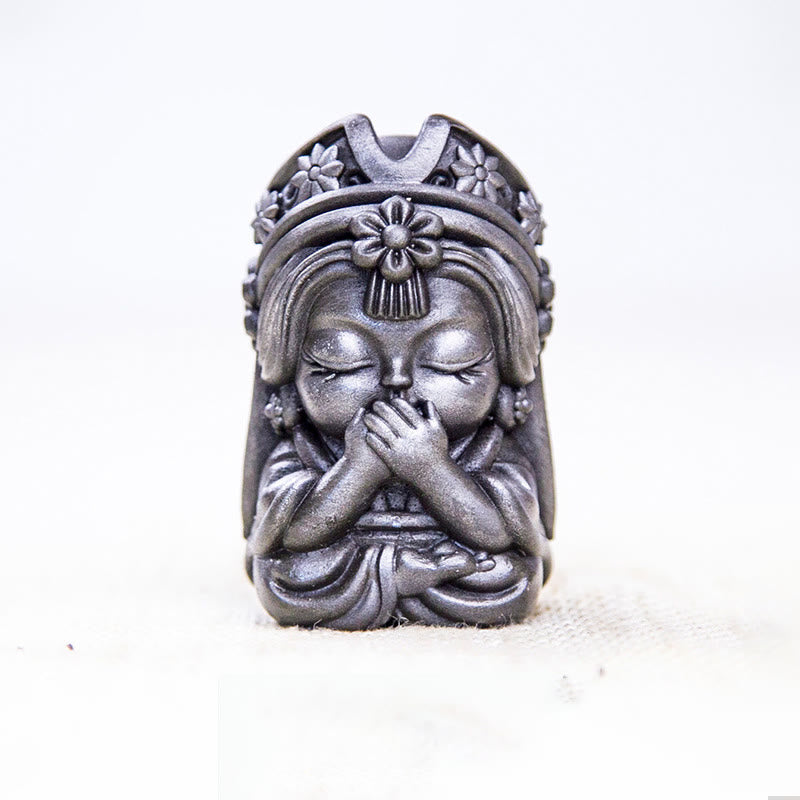 Buddha Stones Ręcznie Zakiram Żelazo Proszek Rdza Odlew Żywicy Statua Zen Dekoracja Domu