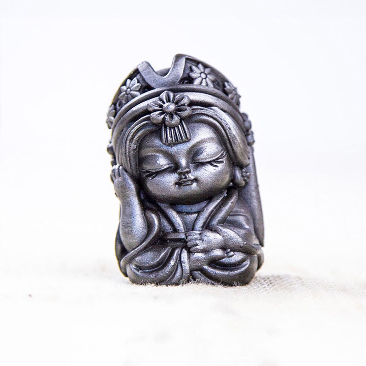 Buddha Stones Ręcznie Zakiram Żelazo Proszek Rdza Odlew Żywicy Statua Zen Dekoracja Domu