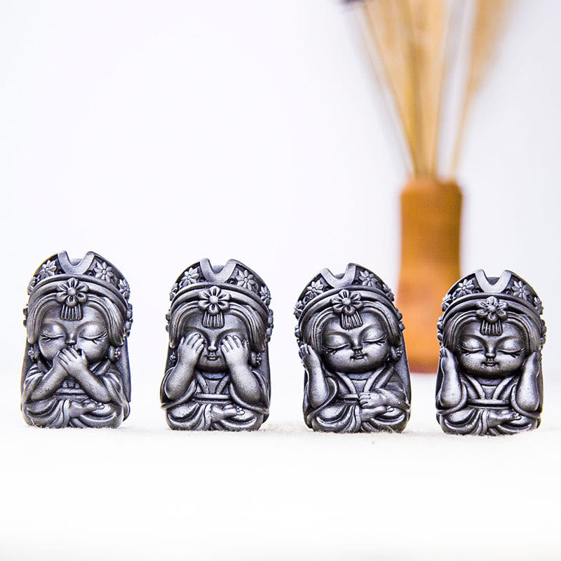 Buddha Stones Ręcznie Zakiram Żelazo Proszek Rdza Odlew Żywicy Statua Zen Dekoracja Domu