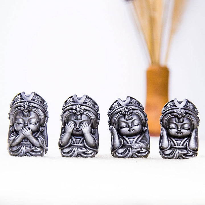 Buddha Stones Ręcznie Zakiram Żelazo Proszek Rdza Odlew Żywicy Statua Zen Dekoracja Domu