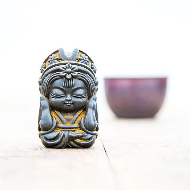 Buddha Stones Ręcznie Zakiram Żelazo Proszek Rdza Odlew Żywicy Statua Zen Dekoracja Domu