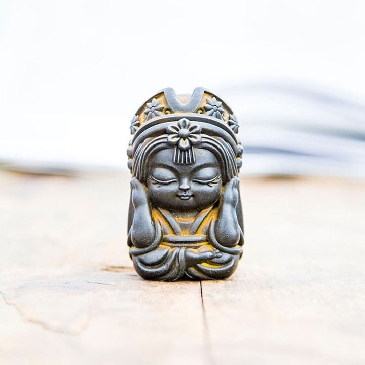 Buddha Stones Ręcznie Zakiram Żelazo Proszek Rdza Odlew Żywicy Statua Zen Dekoracja Domu