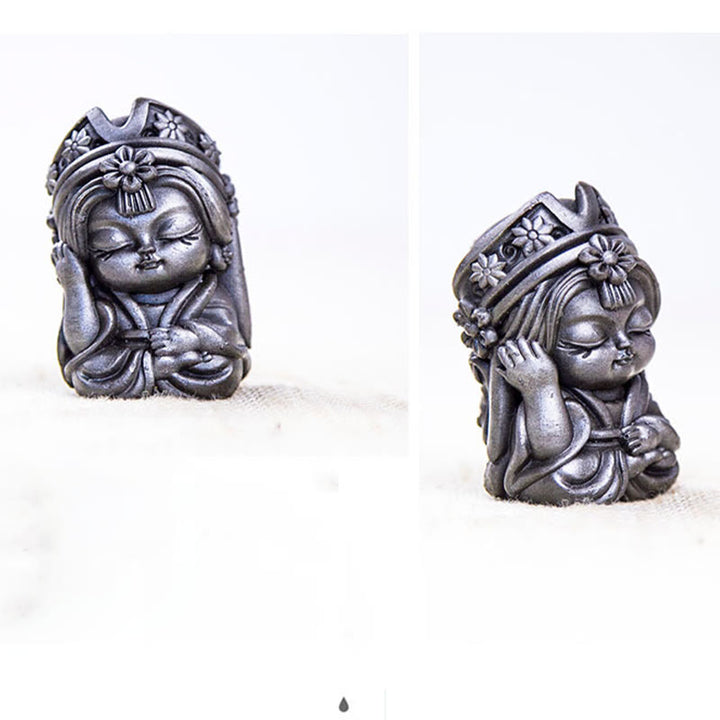 Buddha Stones Ręcznie Zakiram Żelazo Proszek Rdza Odlew Żywicy Statua Zen Dekoracja Domu
