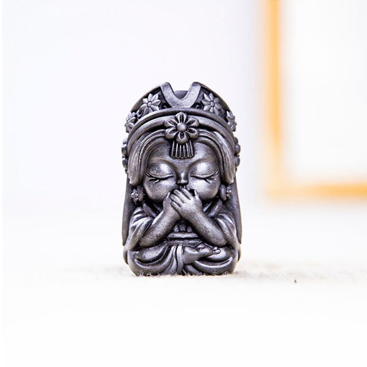 Buddha Stones Ręcznie Zakiram Żelazo Proszek Rdza Odlew Żywicy Statua Zen Dekoracja Domu