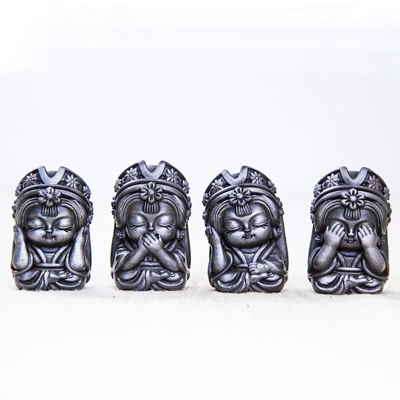 Buddha Stones Ręcznie Zakiram Żelazo Proszek Rdza Odlew Żywicy Statua Zen Dekoracja Domu