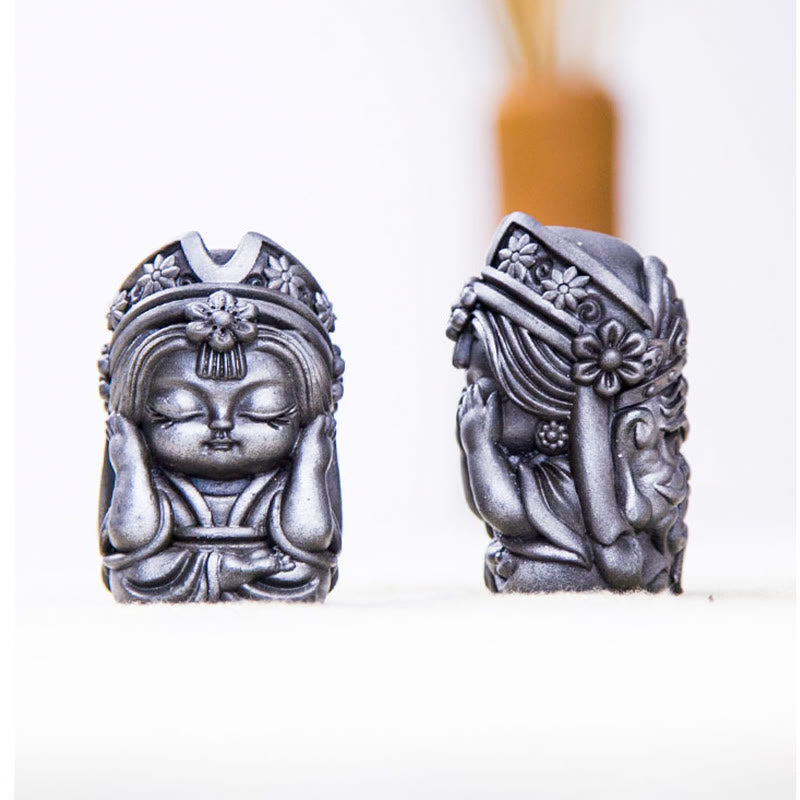 Buddha Stones Ręcznie Zakiram Żelazo Proszek Rdza Odlew Żywicy Statua Zen Dekoracja Domu
