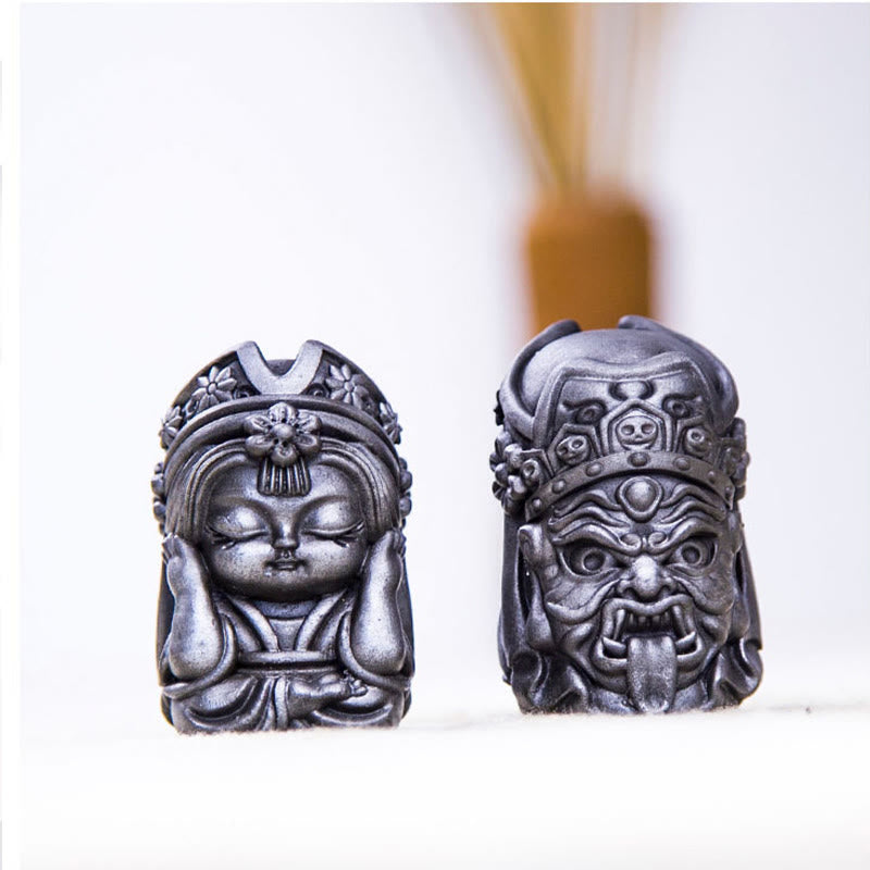 Buddha Stones Ręcznie Zakiram Żelazo Proszek Rdza Odlew Żywicy Statua Zen Dekoracja Domu