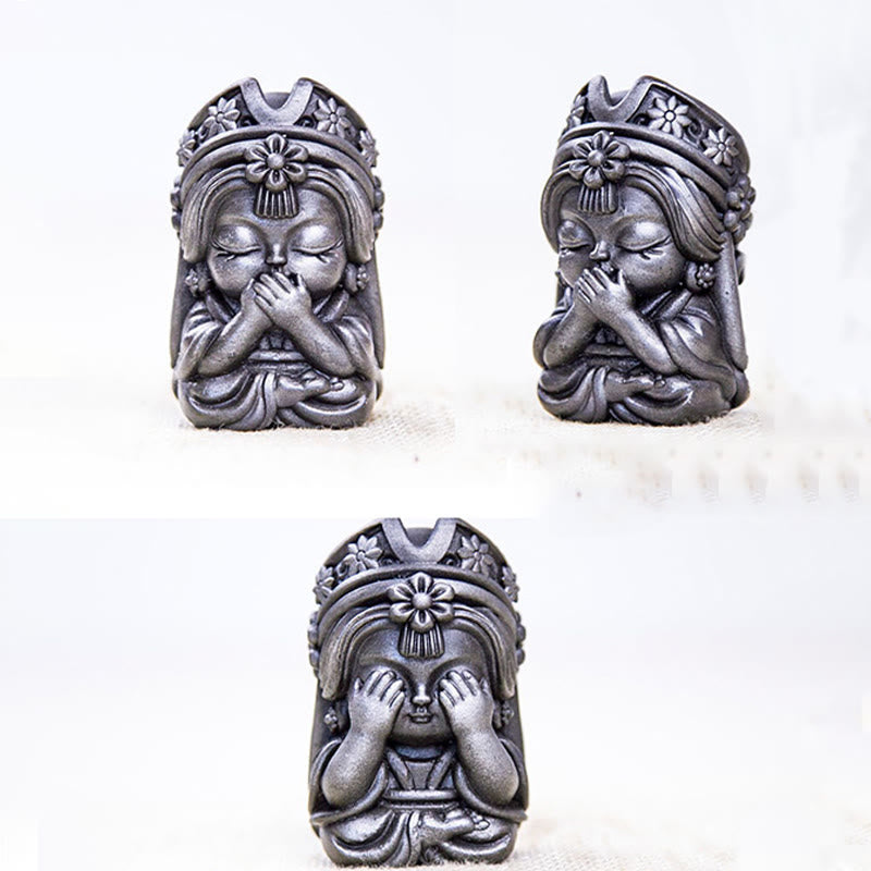 Buddha Stones Ręcznie Zakiram Żelazo Proszek Rdza Odlew Żywicy Statua Zen Dekoracja Domu