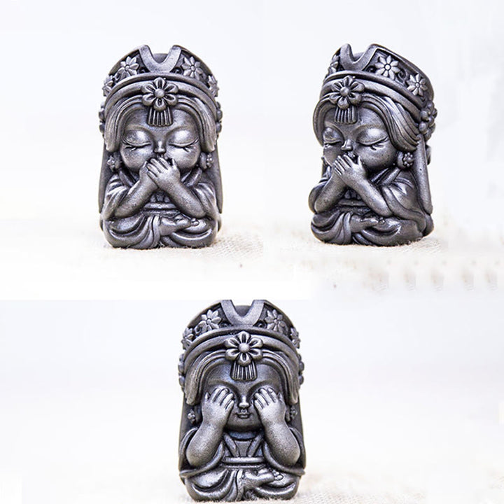 Buddha Stones Ręcznie Zakiram Żelazo Proszek Rdza Odlew Żywicy Statua Zen Dekoracja Domu
