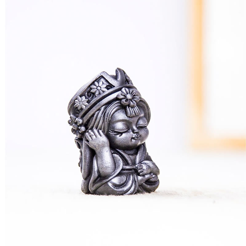 Buddha Stones Ręcznie Zakiram Żelazo Proszek Rdza Odlew Żywicy Statua Zen Dekoracja Domu