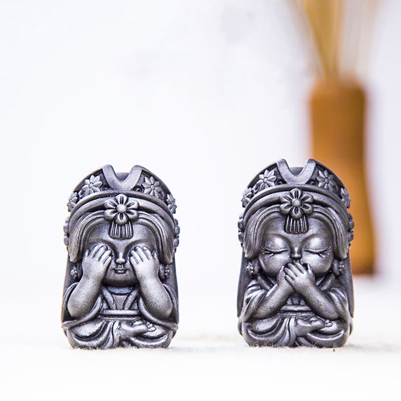 Buddha Stones Ręcznie Zakiram Żelazo Proszek Rdza Odlew Żywicy Statua Zen Dekoracja Domu