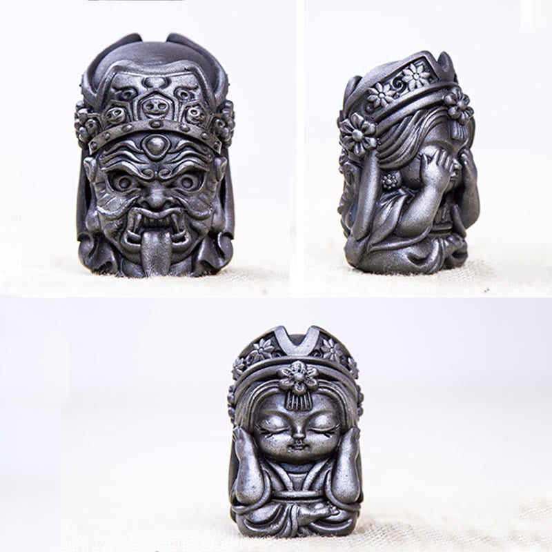 Buddha Stones Ręcznie Zakiram Żelazo Proszek Rdza Odlew Żywicy Statua Zen Dekoracja Domu