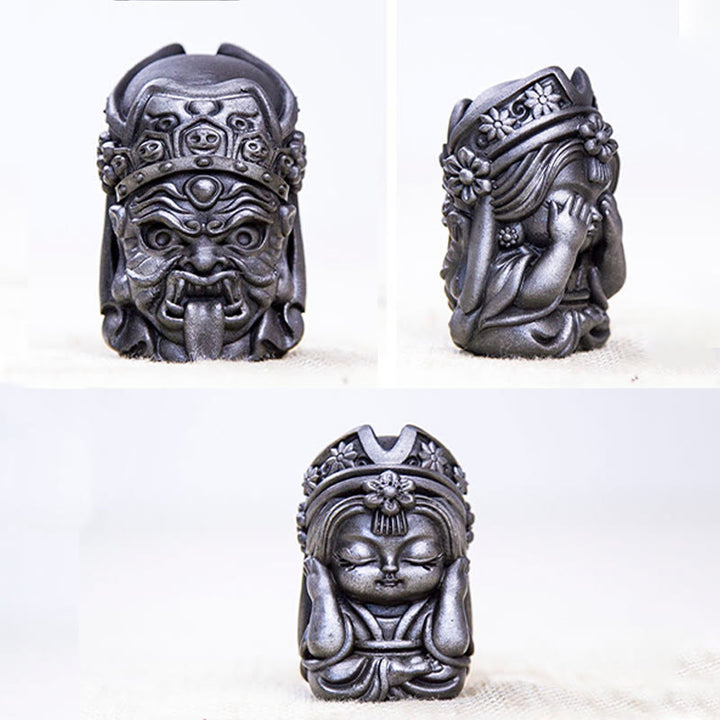 Buddha Stones Ręcznie Zakiram Żelazo Proszek Rdza Odlew Żywicy Statua Zen Dekoracja Domu