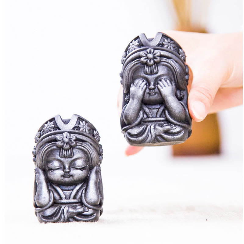 Buddha Stones Ręcznie Zakiram Żelazo Proszek Rdza Odlew Żywicy Statua Zen Dekoracja Domu