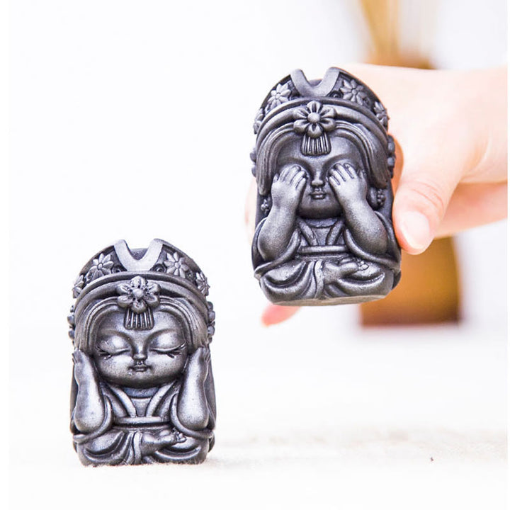 Buddha Stones Ręcznie Zakiram Żelazo Proszek Rdza Odlew Żywicy Statua Zen Dekoracja Domu