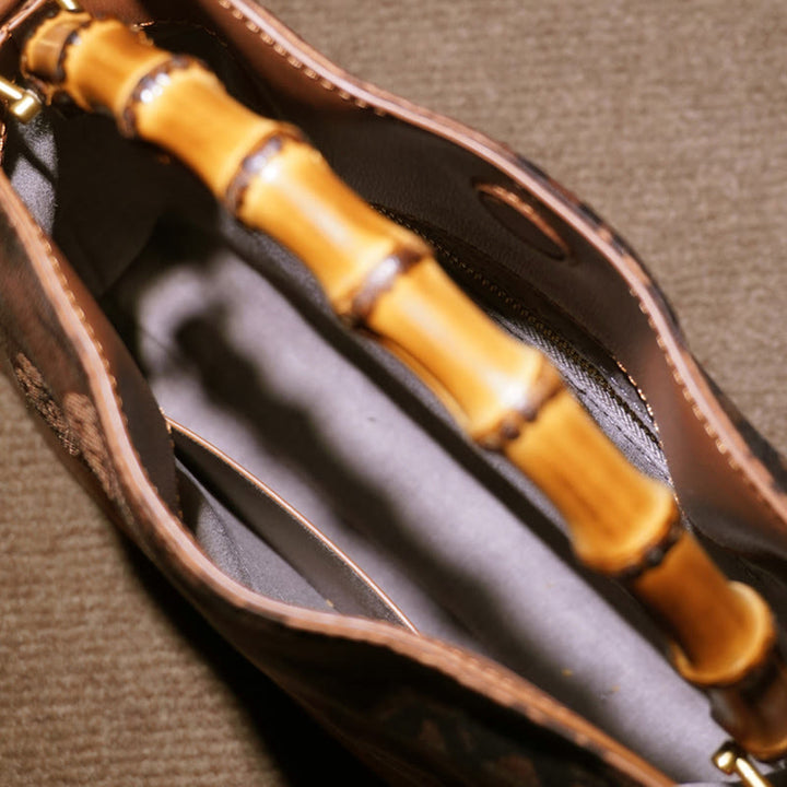 Buddha Stones Lush Bamboo Handle Xiangyunsha Silk Torebki typu crossbody