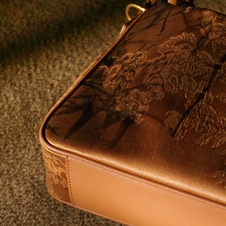 Buddha Stones Lush Bamboo Handle Xiangyunsha Silk Torebki typu crossbody