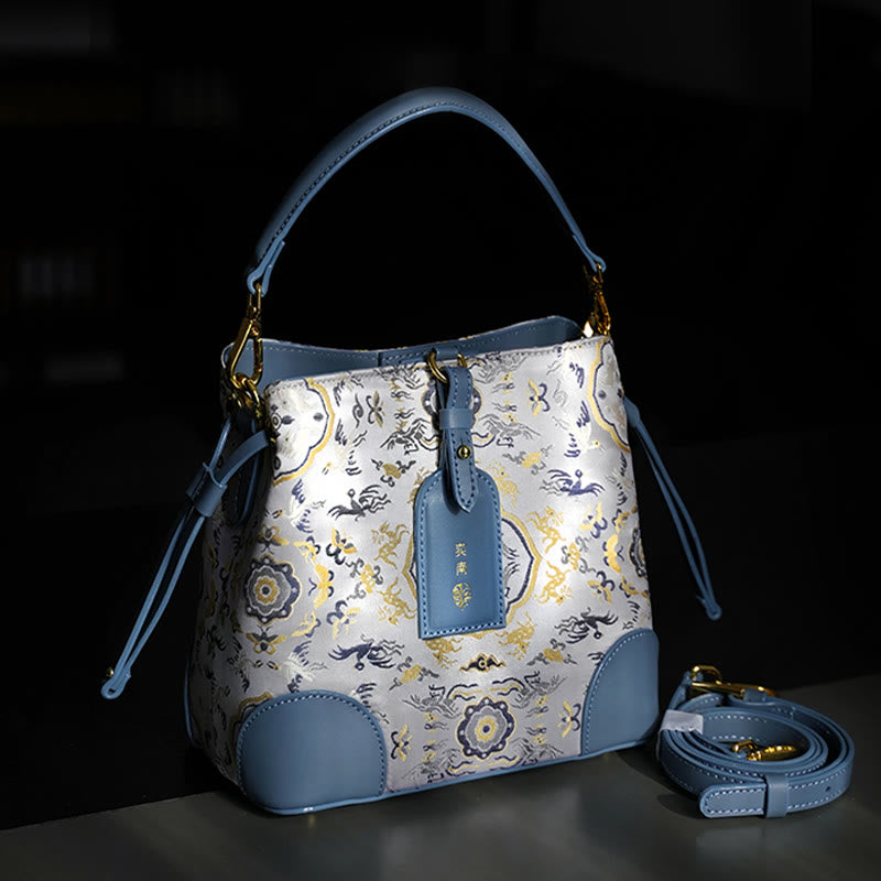 Buddha Stones Ręcznie robione Żuraw Jeleń Grawerowanie Spersonalizowana Piosenka Brokatowa Torba Crossbody Torebka Wisząca