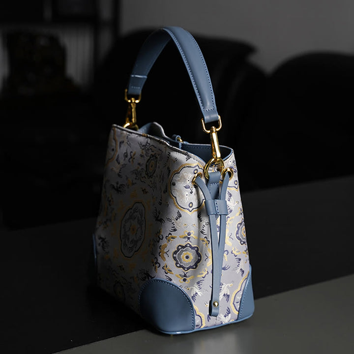 Buddha Stones Ręcznie robione Żuraw Jeleń Grawerowanie Spersonalizowana Piosenka Brokatowa Torba Crossbody Torebka Wisząca