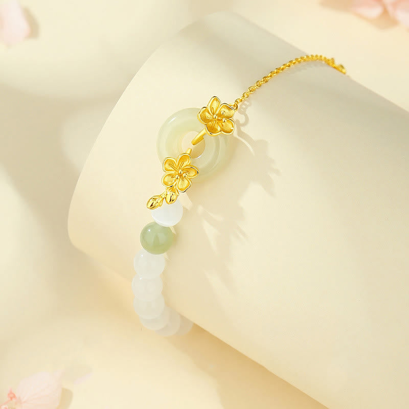 Bransoletka z Buddha Stones Chrysoberyl Hetian Jade 999 Srebro Sterling Love - image 1