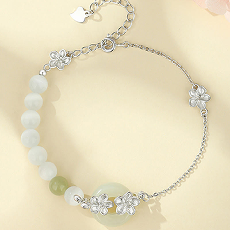 Bransoletka z Buddha Stones Chrysoberyl Hetian Jade 999 Srebro Sterling Love